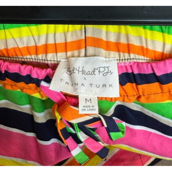Bedhead x TRINA TURK MEDIUM Poolside Stripe Women's Shorty 100% Cotton PJ Set - Picture 8 of 8